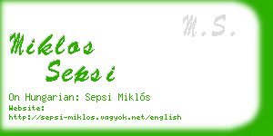 miklos sepsi business card
